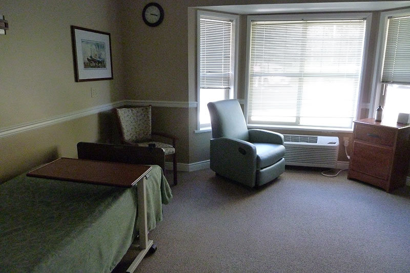 One of six rooms in the newly-remodeled post-acute rehabilitation wing at Stafholt. 