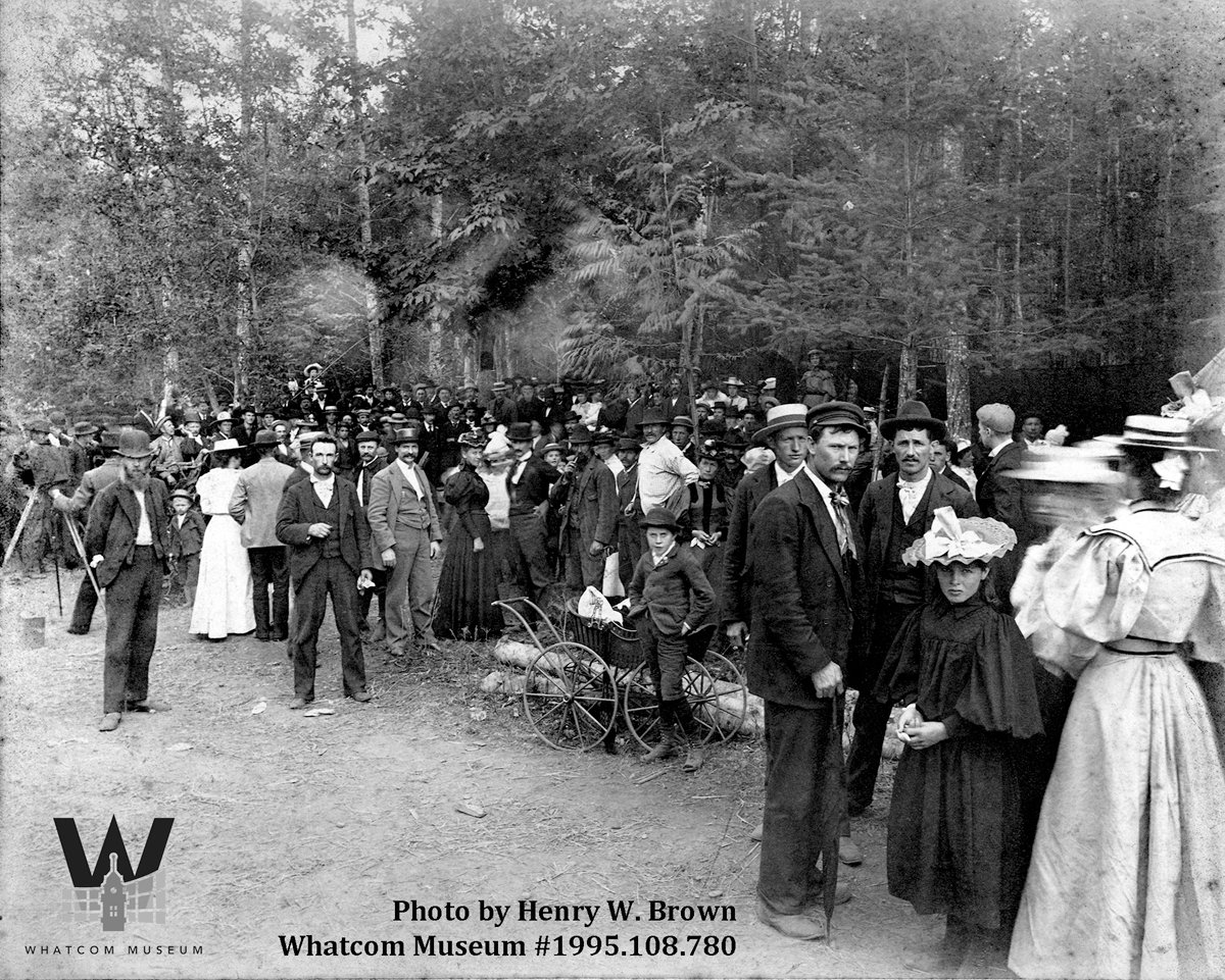 First Old Settlers picnic, held at Birch Bay, in 1896.
